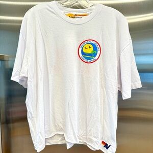 NWT Aviator Nation Malibu Chili Cook Off White Boyfriend Tee Shirt 2023 Collab